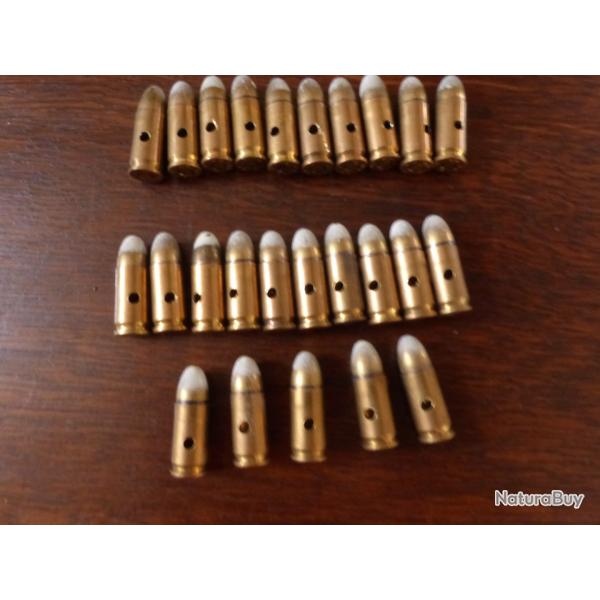 - RARES  -  Lot  Cartouches 9mm PARA. TRACANTES   neutralises