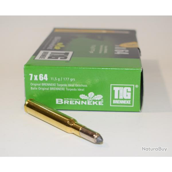 boite de 20 cartouches, Brenneke , cal 764, ogive TIG 177 grains