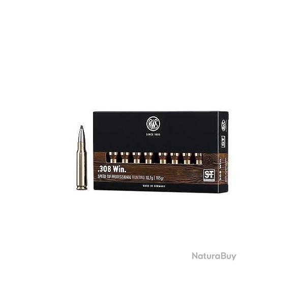 Munitions RWS 308 Win. Speed Tip Pro 500mm Short Rifle 10.7g 165gr x2 boites