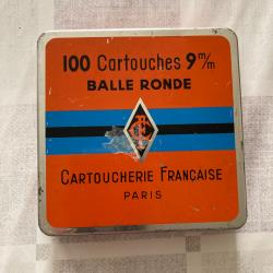 Vends boîte de 100 cartouches de collection Cartoucherie Française à balle ronde calibre 9mm Flobert