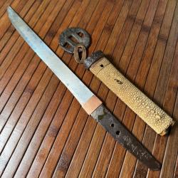 RARISSIME TANTÔT ANCESTRALE JAPON XlV ÉME SIÈCLE SIGNÉE FORGÉ PAR KANENAKA KENSCHO ÉLÈVE DE MASAMUNE