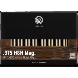 Munitions RWS 375 H&H Mag UNI Classic 19.5g 301gr x2 boites