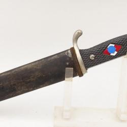 COUTEAU POIGNARD DE LA JEUNESSE HJ MODELE 1933 HUBERTUS SOLINGEN DEVISE "BLUT UND CHREL" - ALLEMAGNE