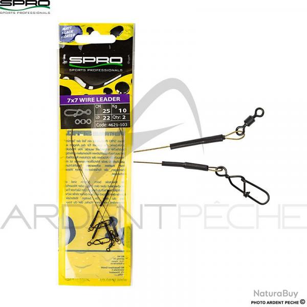 Bas de ligne SPRO Matte black leader 7x7 wire 5kg / 20cm
