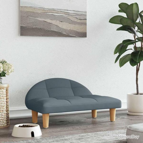 Lit pour chien gris fonc 70x52x30 cm tissu