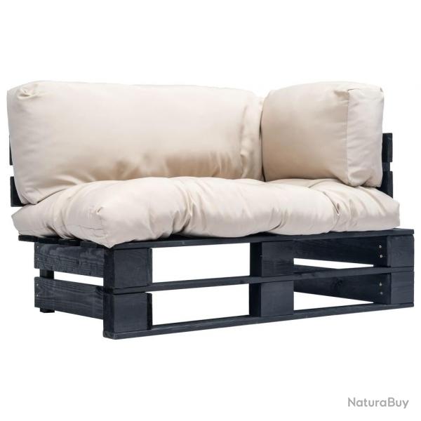 Canap de jardin palette avec coussins sable Pinde