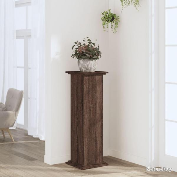 Support pour plantes chne brun 33x33x100 cm bois d'ingnierie