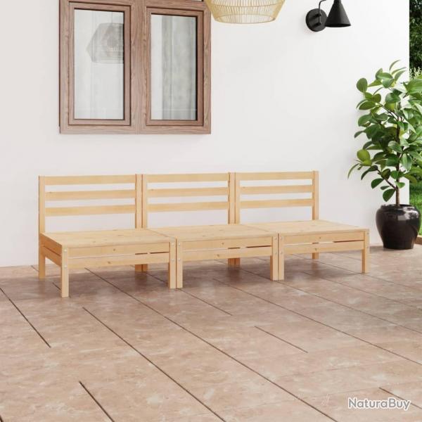Salon de jardin 3 pcs Bois de pin massif