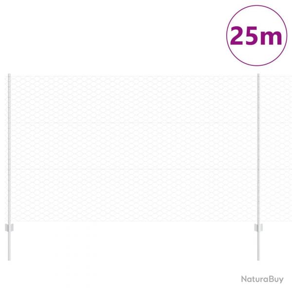 Poteaux de clture 22 pcs U-Channel 140 cm Acier galvanis,Clture hexagonale 1,4x25 m Acier galvani