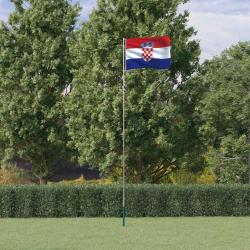 Drapeau de la Croatie et mât 5,55 m Aluminium