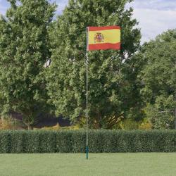 Drapeau de l'Espagne et mât 5,55 m Aluminium