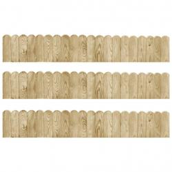 Rouleaux de bordure 3 pcs 120 cm bois de pin imprégné