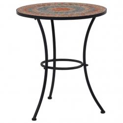Table de bistro mosaïque Orange/gris 60 cm Céramique