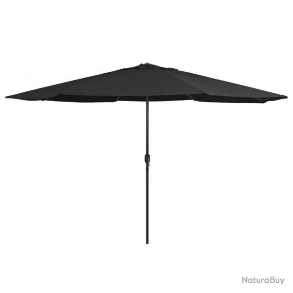 Parasol de jardin avec mt en mtal 390 cm noir
