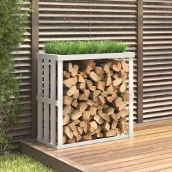 Porte-bûches d'extérieur Blanc 108x52x106 cm Bois massif de pin