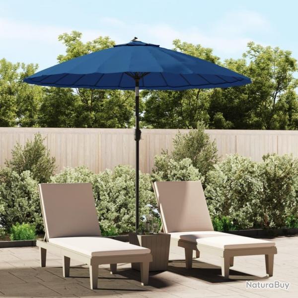 Parasol d'extrieur avec mt en aluminium 500 cm bleu azur