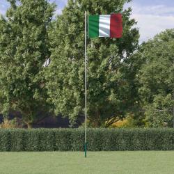 Drapeau de l'Italie et mât 6,23 m Aluminium