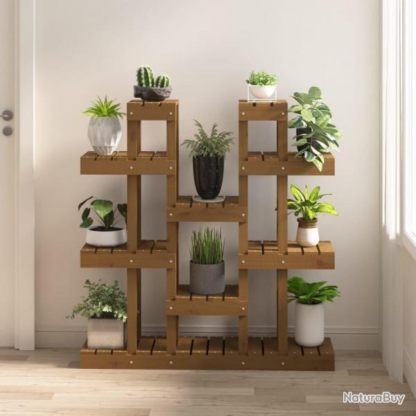Support  plantes Marron miel 104,5x25x109,5 cm Bois massif pin