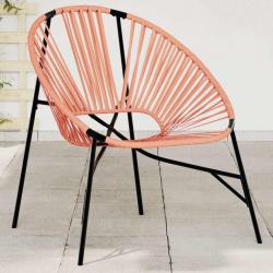 Chaise oeuf de jardin noir et orange résine tressée