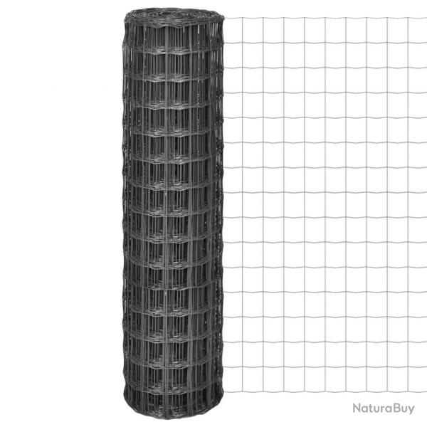 Clture Euro Acier 10 x 1,5 m Gris