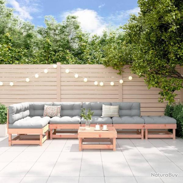 Salon de jardin 7 pcs bois massif douglas