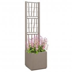 Jardinièreavec treillis marron clair 36x36x140 cm en PP