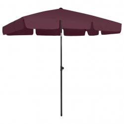 Parasol de plage rouge bordeaux 200x125 cm