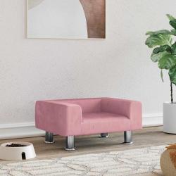 Lit pour chien rose 50x40x26,5 cm velours