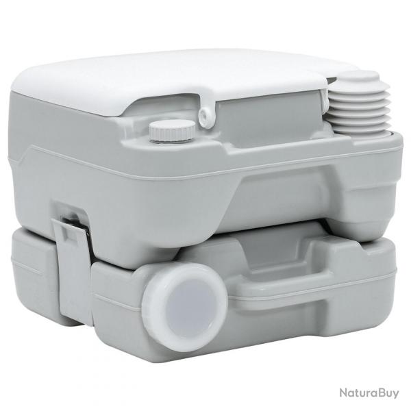Toilette portablegrise et blanche en plastique 10 L