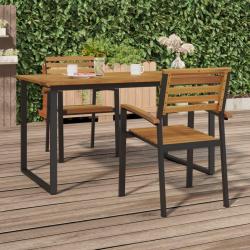 Chaises de jardin empilables lot de 2 bois d'acacia et métal