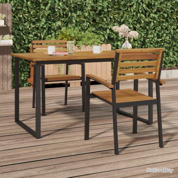Chaises de jardin empilables lot de 2 bois d'acacia et mtal