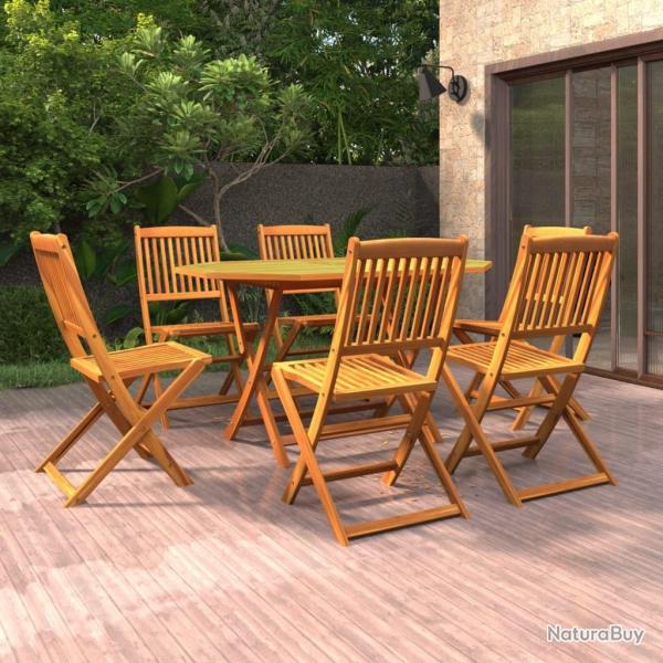 Ensemble  manger de jardin 7 pcs Bois d'acacia massif