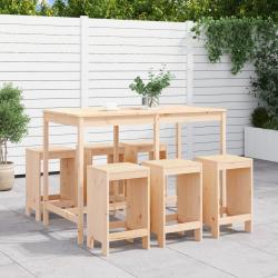 Ensemble de bar de jardin 7 pcs Bois de pin massif