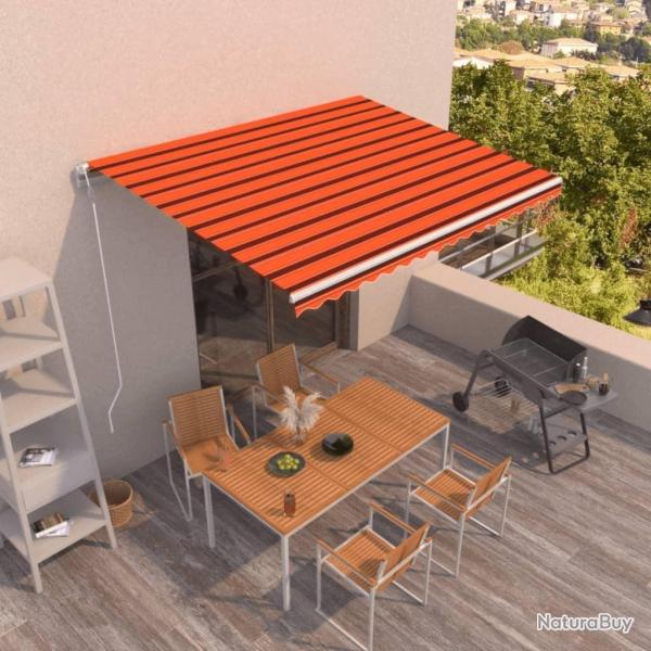 Auvent rtractable automatique 400x350 cm Orange et marron
