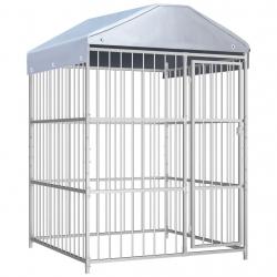 Chenil d'extérieur avec toit pour chiens 150x150x200 cm