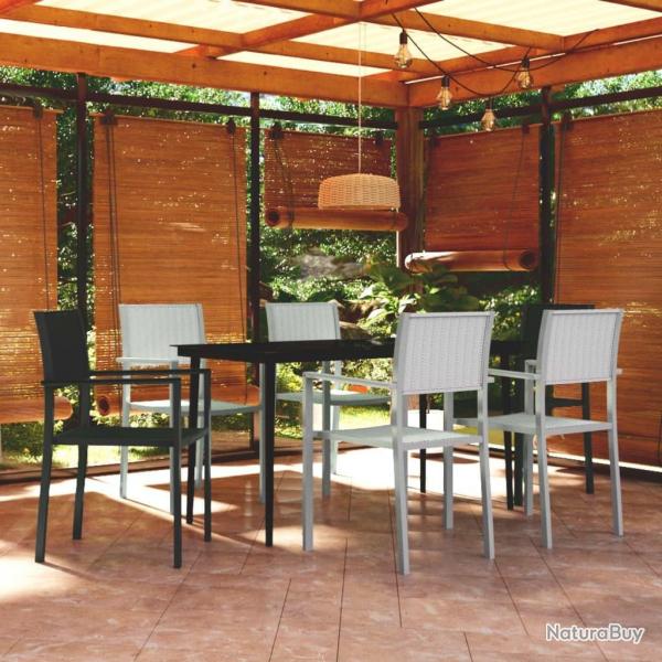 Ensemble  manger de jardin 7 pcs Noir et blanc