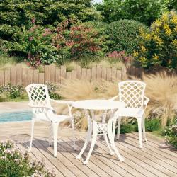 Ensemble de bistro 3 pcs Aluminium coulé Blanc