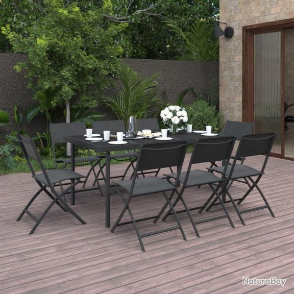 Mobilier de salle  manger d'extrieur 9 pcs Acier