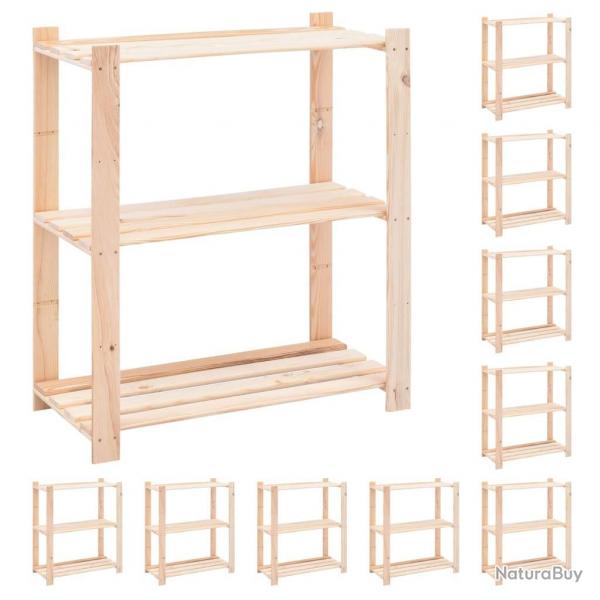 tagres de rangement  3 niveaux 10 pcs 80x38x90 cm Pin 150 kg