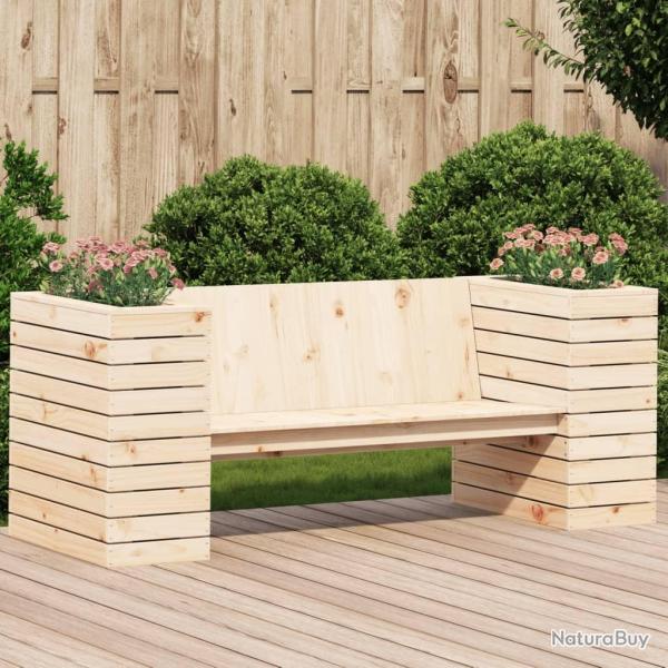 Banc avec jardinires 167,5x60x65 cm bois massif de pin