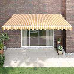 Auvent rétractable automatique jaune et blanc 4,5x3 m