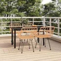 Ensemble à manger de jardin 5pcs Résine tressée