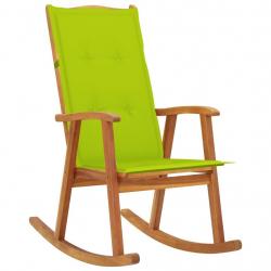 Chaise à bascule avec coussins Bois d'acacia massif