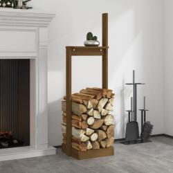 Porte-bûches Marron miel 33,5x30x110 cm Bois massif de pin