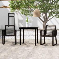 Ensemble à manger de jardin 3 pcs Noir