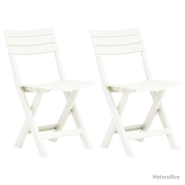 Chaises de jardin pliables lot de 2 Plastique Blanc