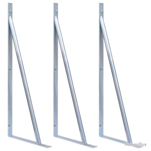 Supports pour poteau de clture 3 pcs Acier galvanis