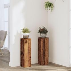 Supports pour plantes 2 pcs vieux bois bois d'ingénierie