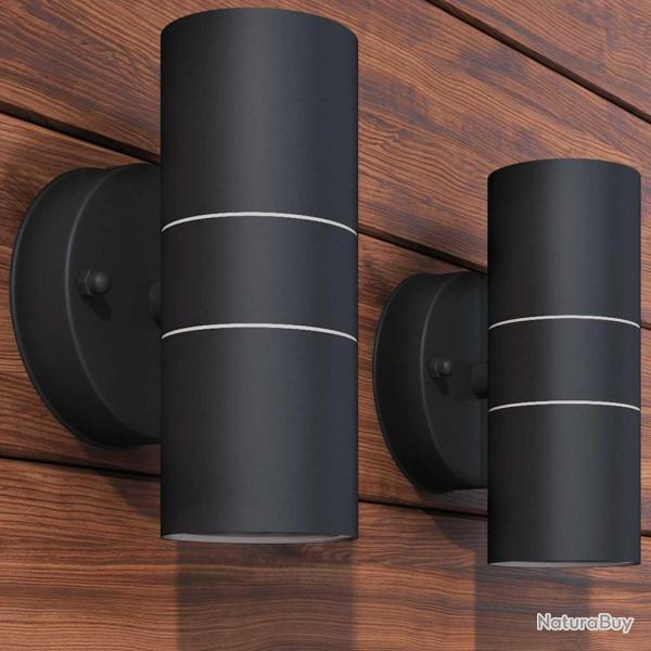 Applique murale LED d'extrieur 2 pcs Acier inoxydable haut bas
