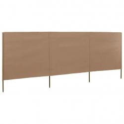Paravent 3 panneaux Tissu 400 x 120 cm Taupe